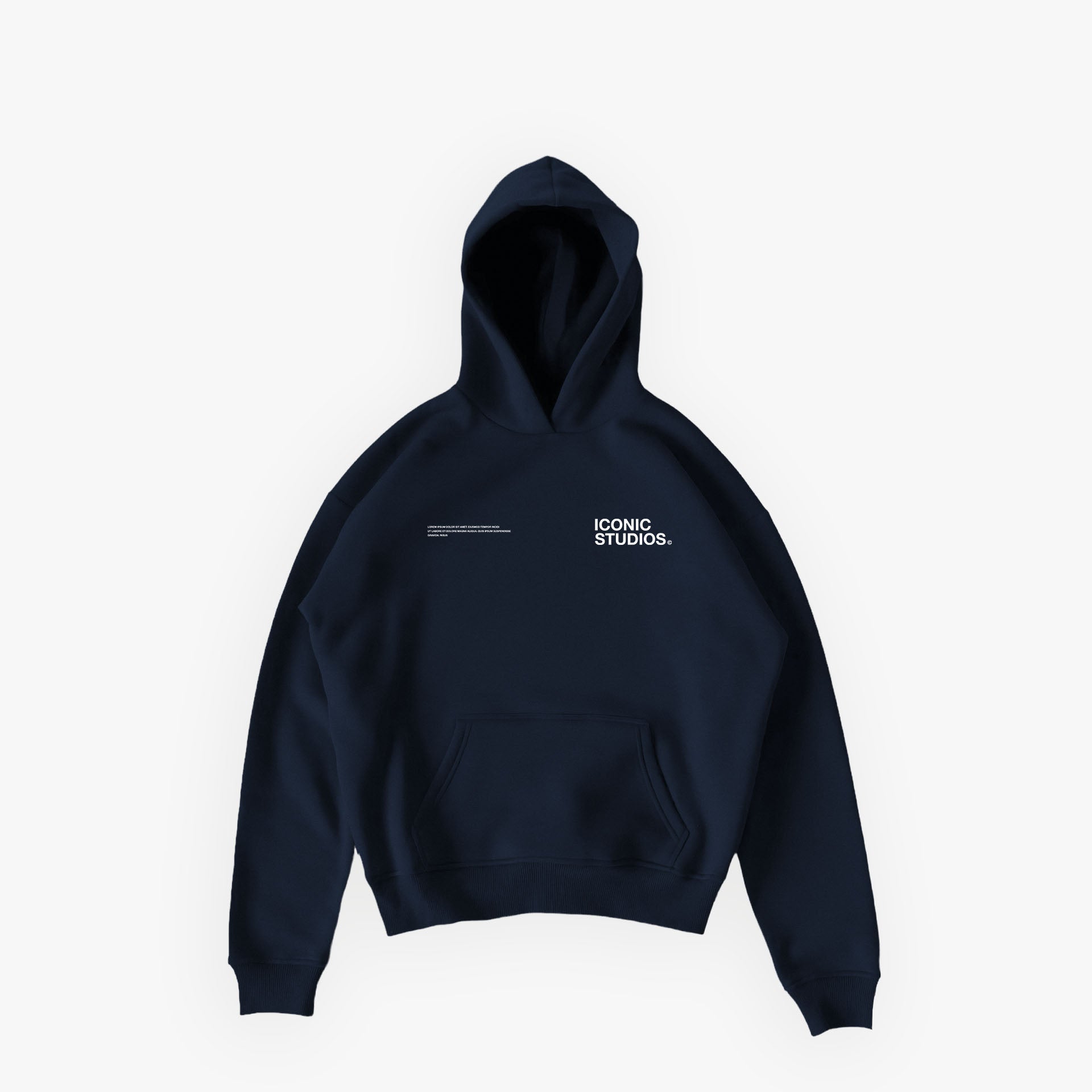 Studios Essentials Hoodie French Navy · Iconic
