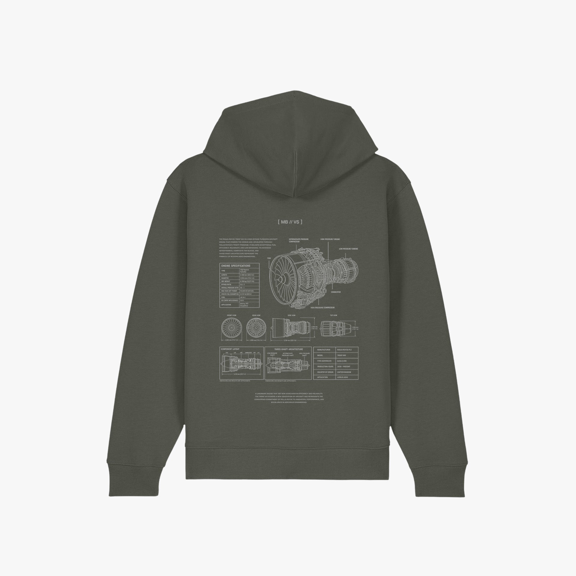 Essentials Zip Hoodie // X215-4 Turbine